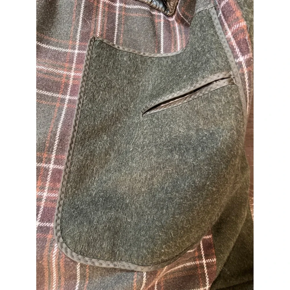 Steinbock Original Himalaya Loden Green Wool Coat Mens 44 Made in Austria Tyrol